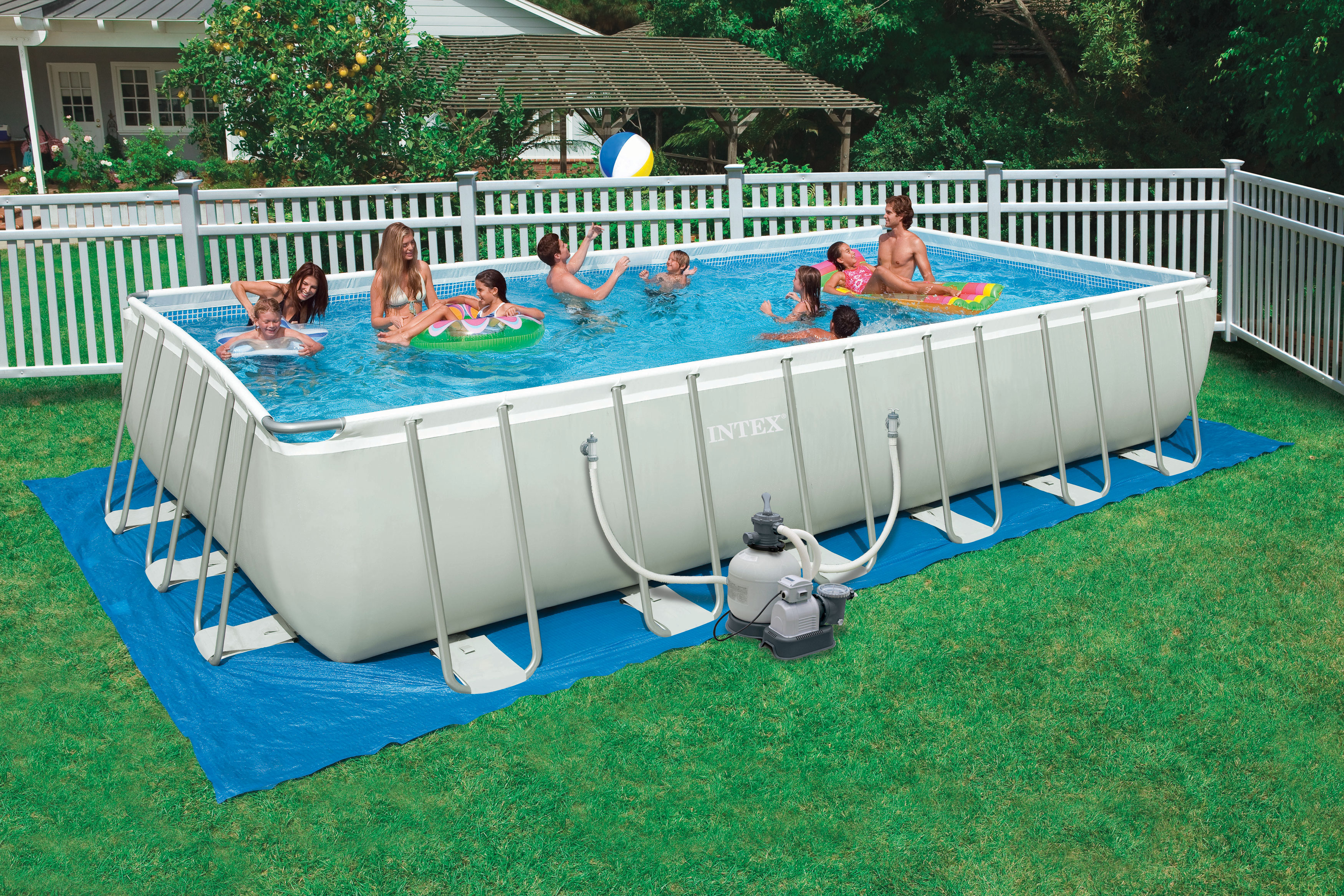 Intex® 12' x 24' Rectangular, 52" High Ultra Frame Swimming Pool