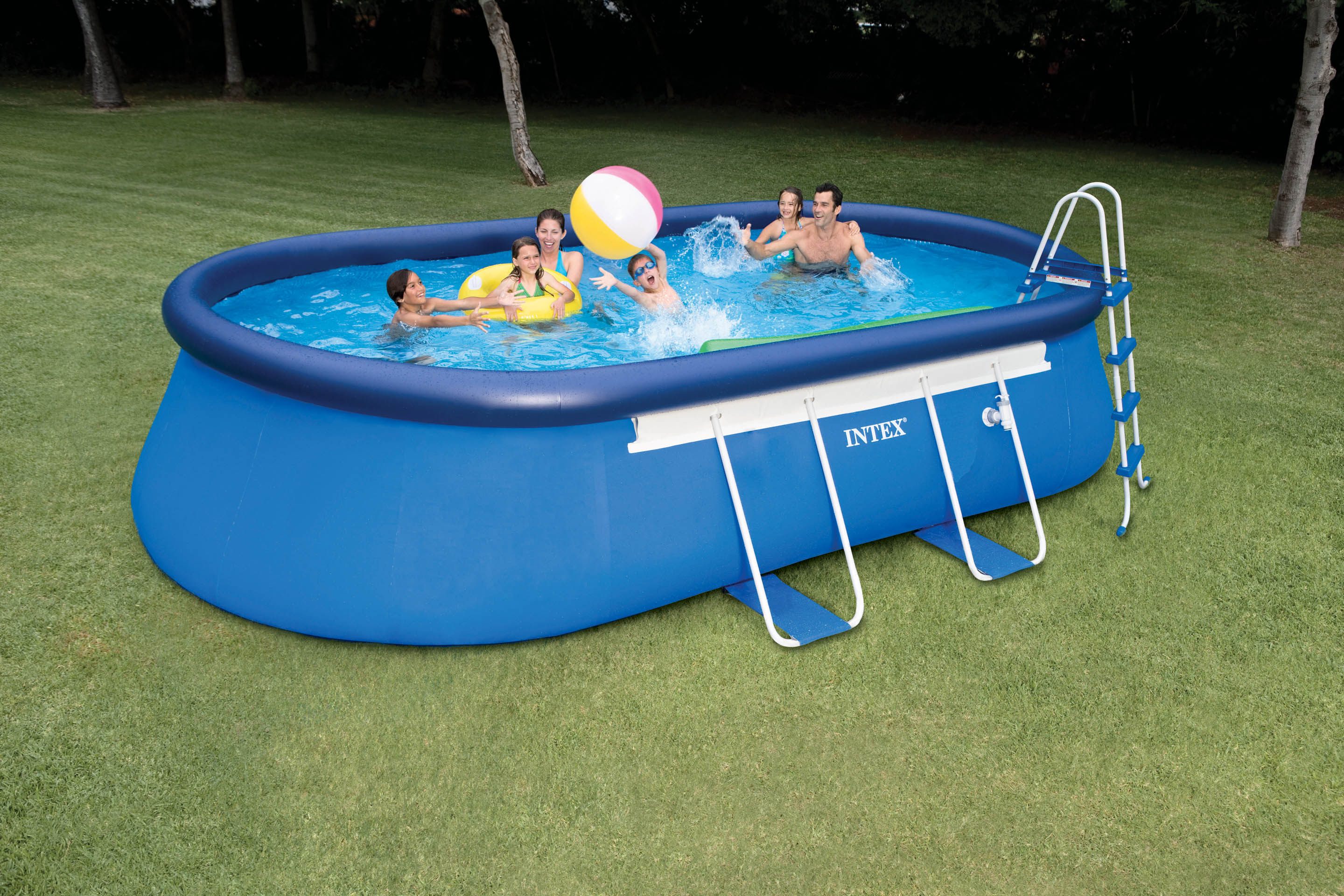Intex® 20' x 12' Oval Pop-Up Pool - 48" H - PoolSupplies.com How Many Square Feet Is A 20 Foot Round Pool